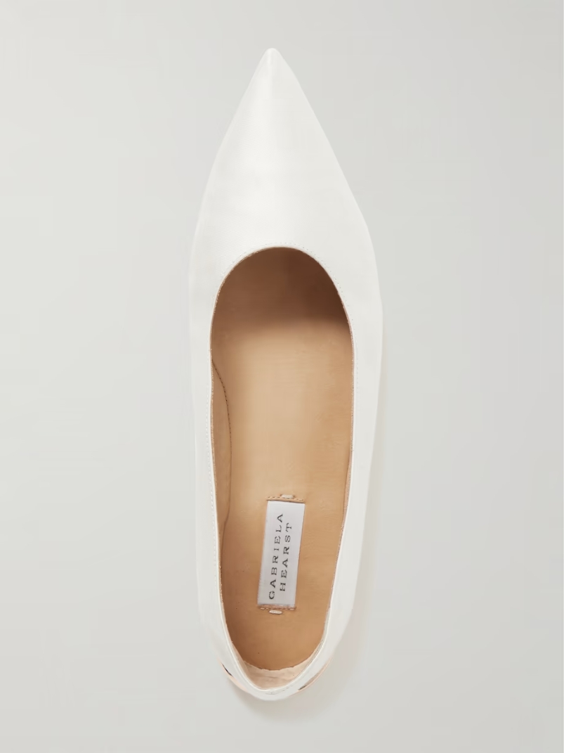 Fleur embellished canvas ballet flats