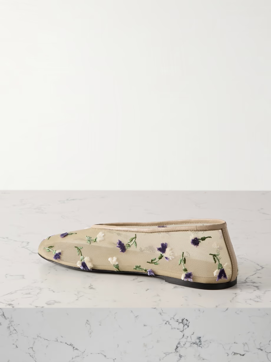 Marcy embroidered mesh ballet flats