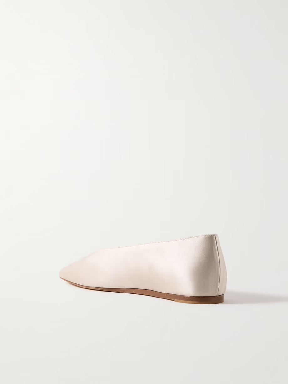 Regency grosgrain-trimmed satin ballet flats