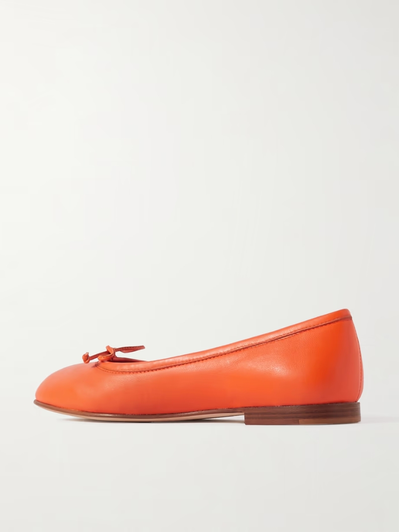 Veralli bow-detailed leather ballet flats