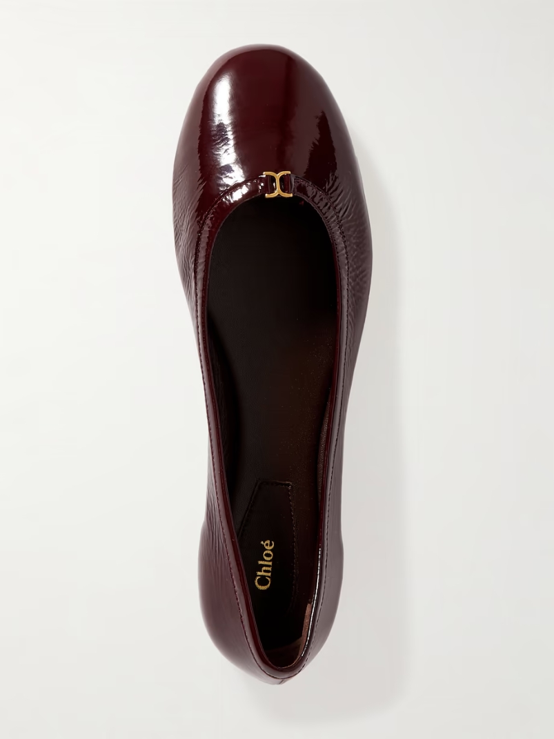 Marcie embellished patent-leather ballet flats