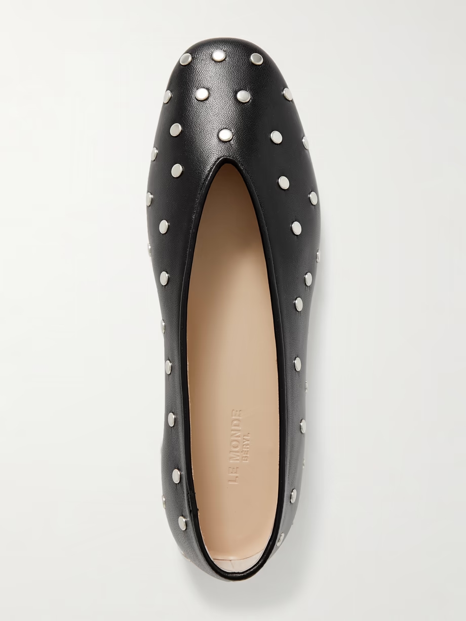 Regency studded leather ballet flats