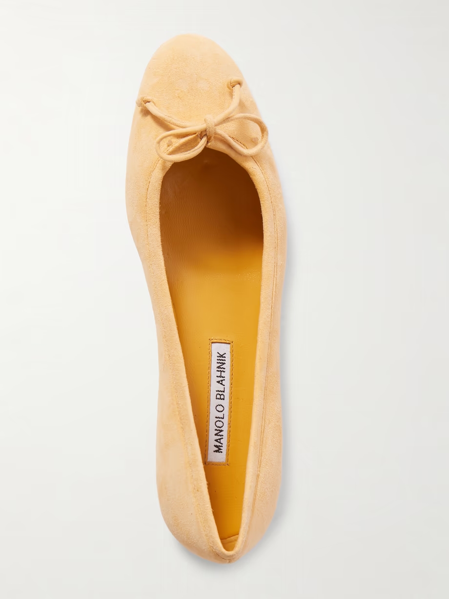 Veralli bow-detailed suede ballet flats