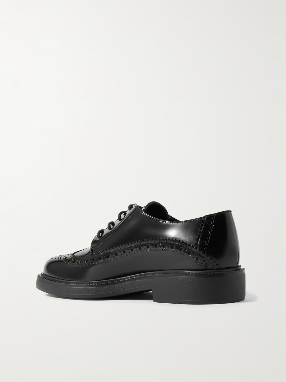 Embellished patent-leather brogues