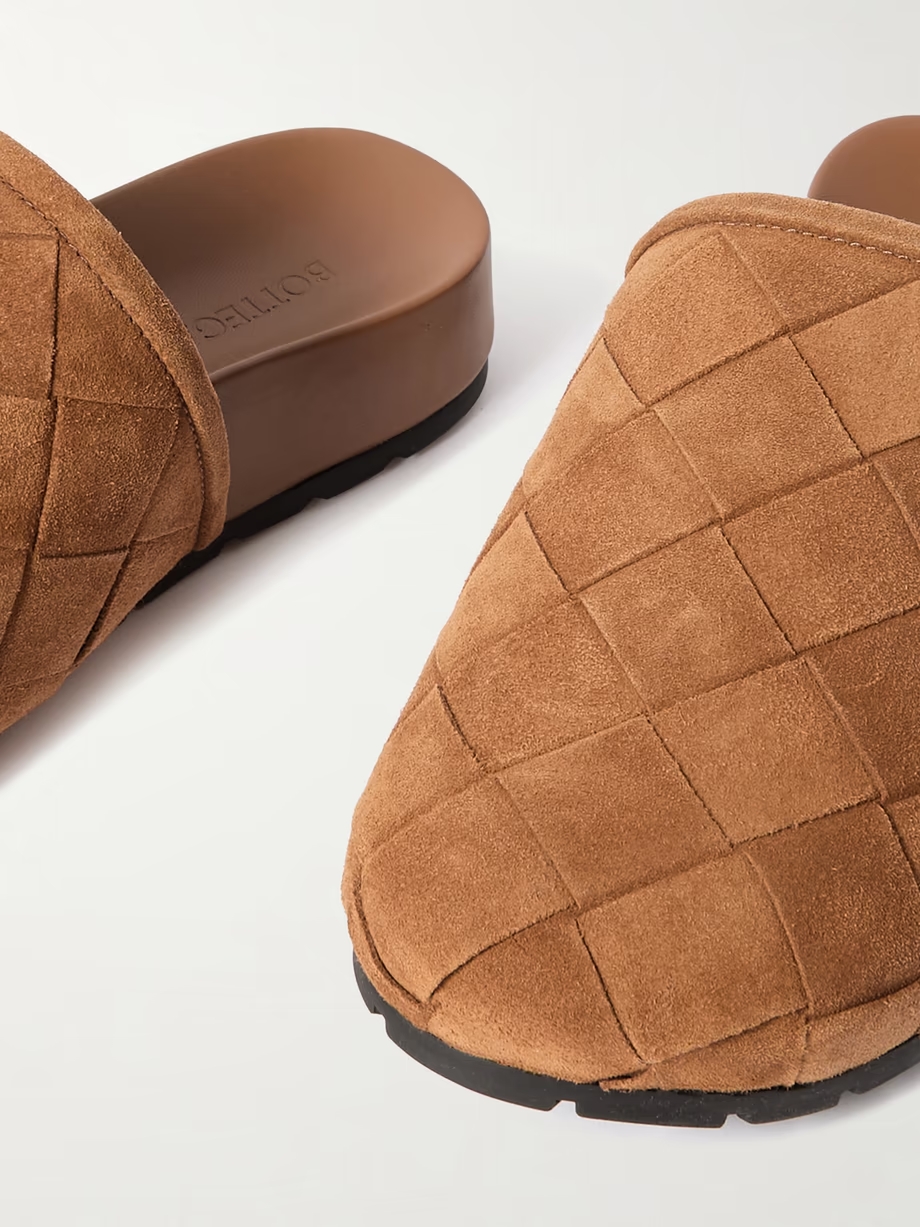 Reggie intrecciato suede slippers