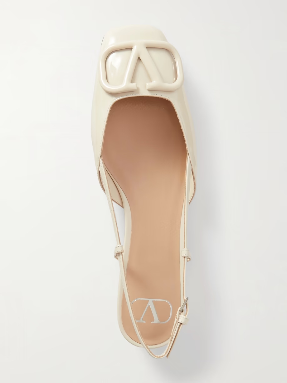 VLOGO patent-leather slingback flats