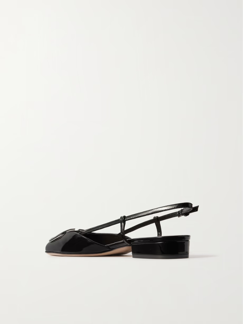 VLOGO patent-leather slingback flats