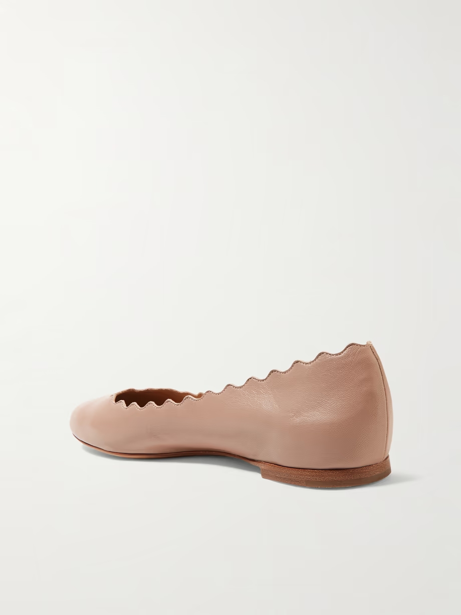 Lauren scalloped leather ballet flats