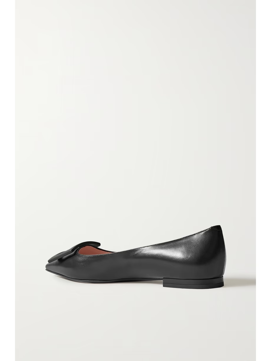 Gommettine buckled leather ballet flats