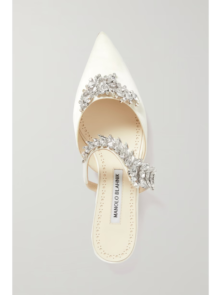 Lurum 45 crystal-embellished satin mules