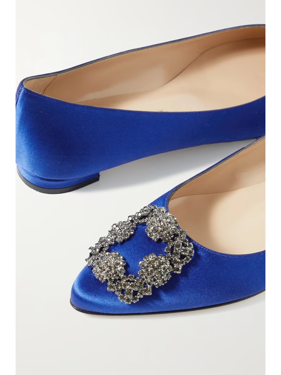 Hangisi embellished satin point-toe flats