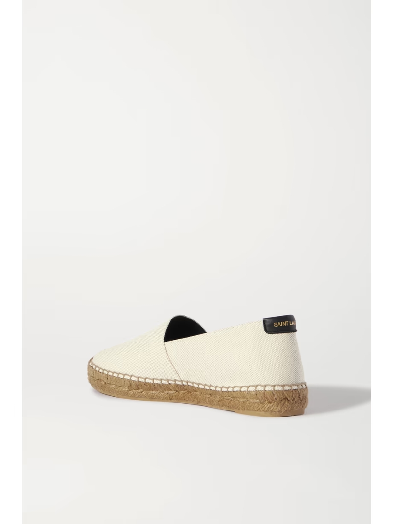 Logo-embroidered canvas espadrilles