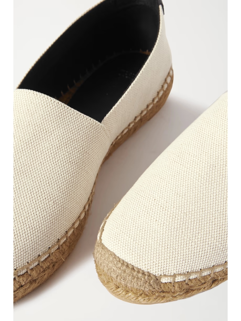 Logo-embroidered canvas espadrilles