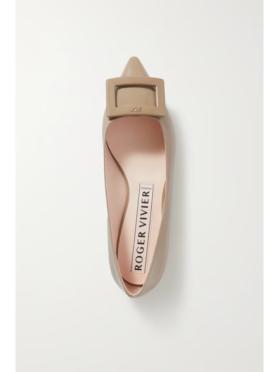 Gommettine patent-leather point-toe flats