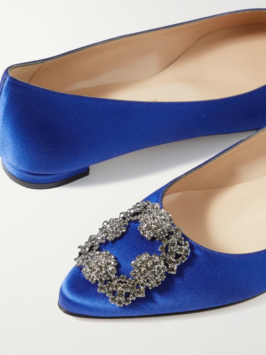 Hangisi embellished satin point-toe flats