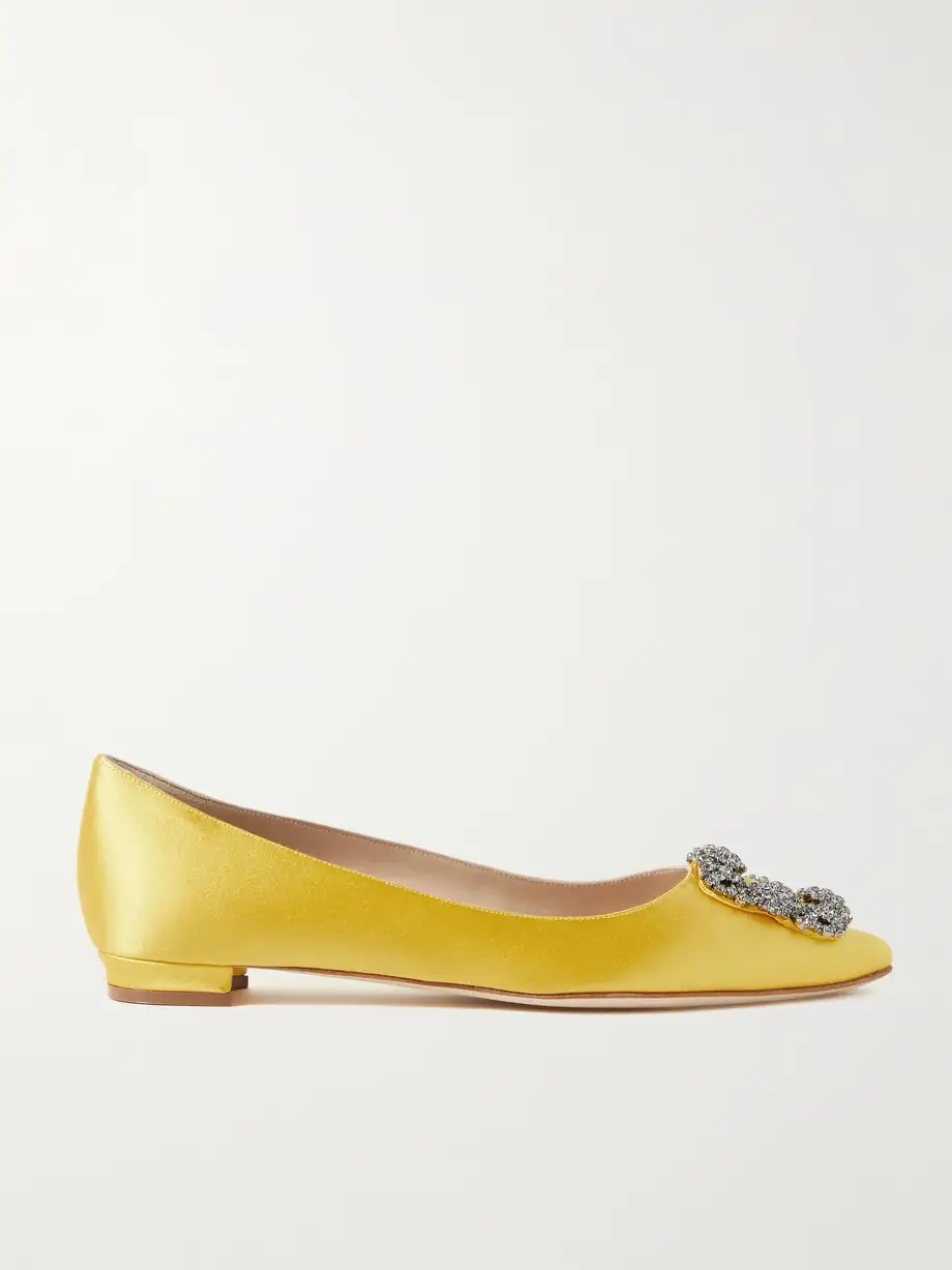 Hangisi embellished satin point-toe flats