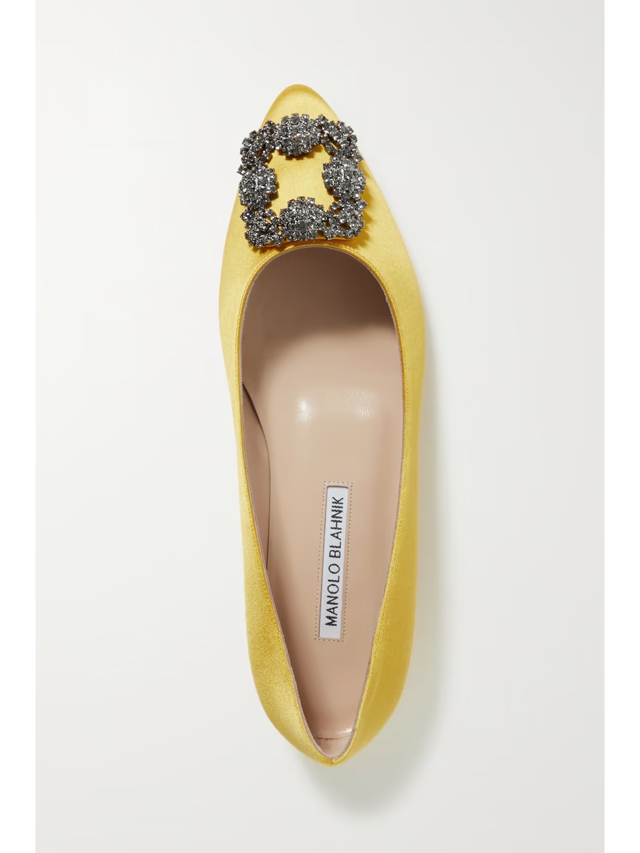 Hangisi embellished satin point-toe flats