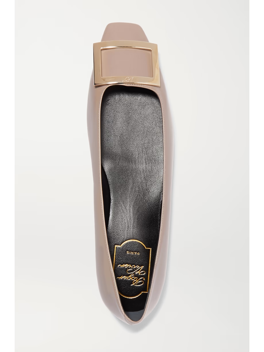 Quadrata Trompette embellished leather ballet flats