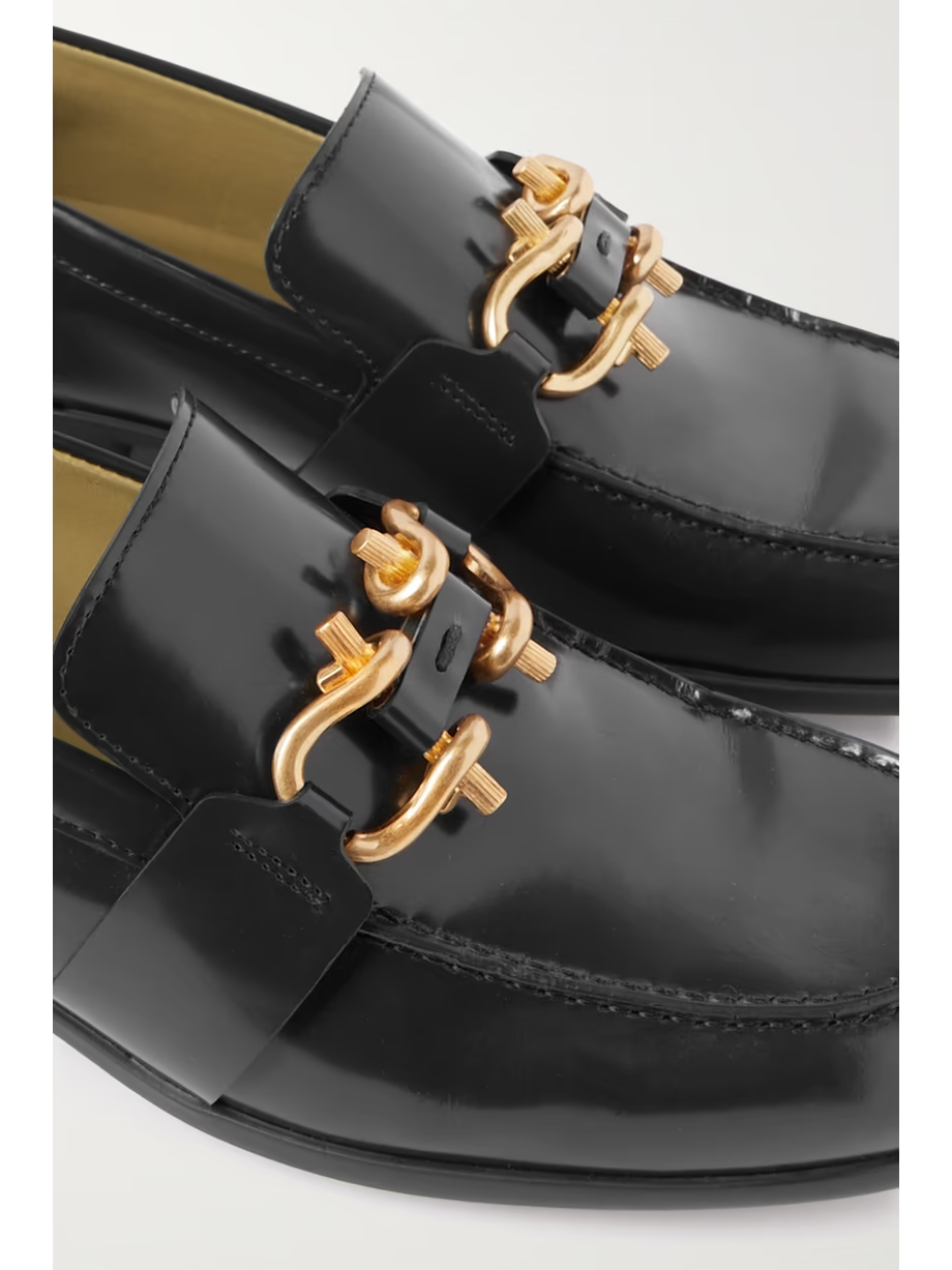 Embellished patent-leather loafers