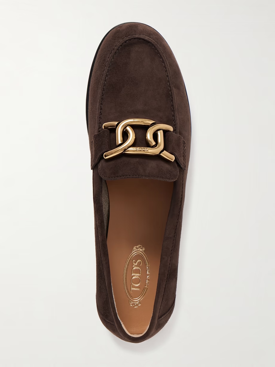 Gomma embellished suede loafers