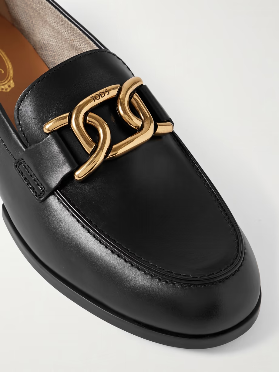 Gomma Catena embellished leather loafers