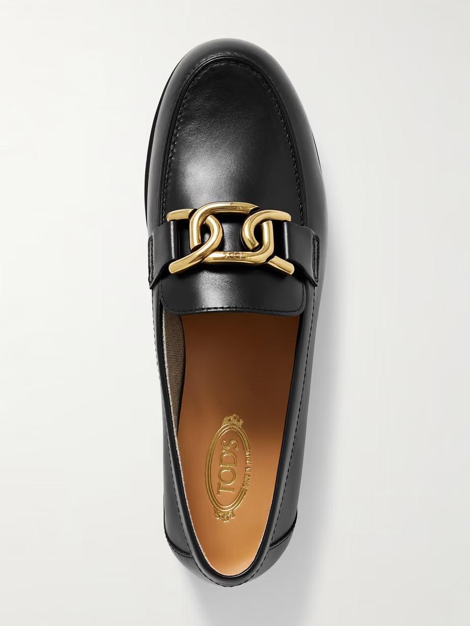 Gomma Catena embellished leather loafers