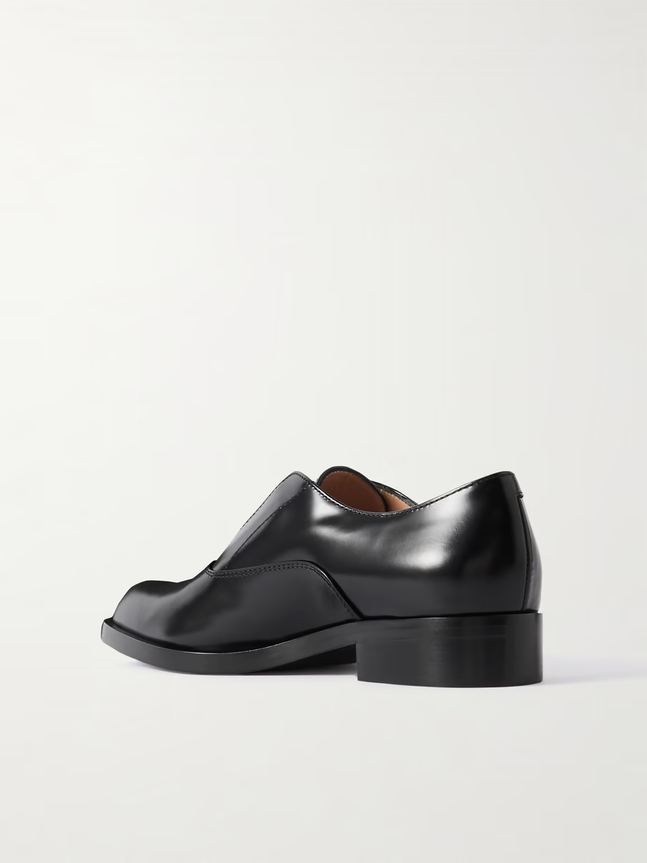 Dover glossed-leather loafers