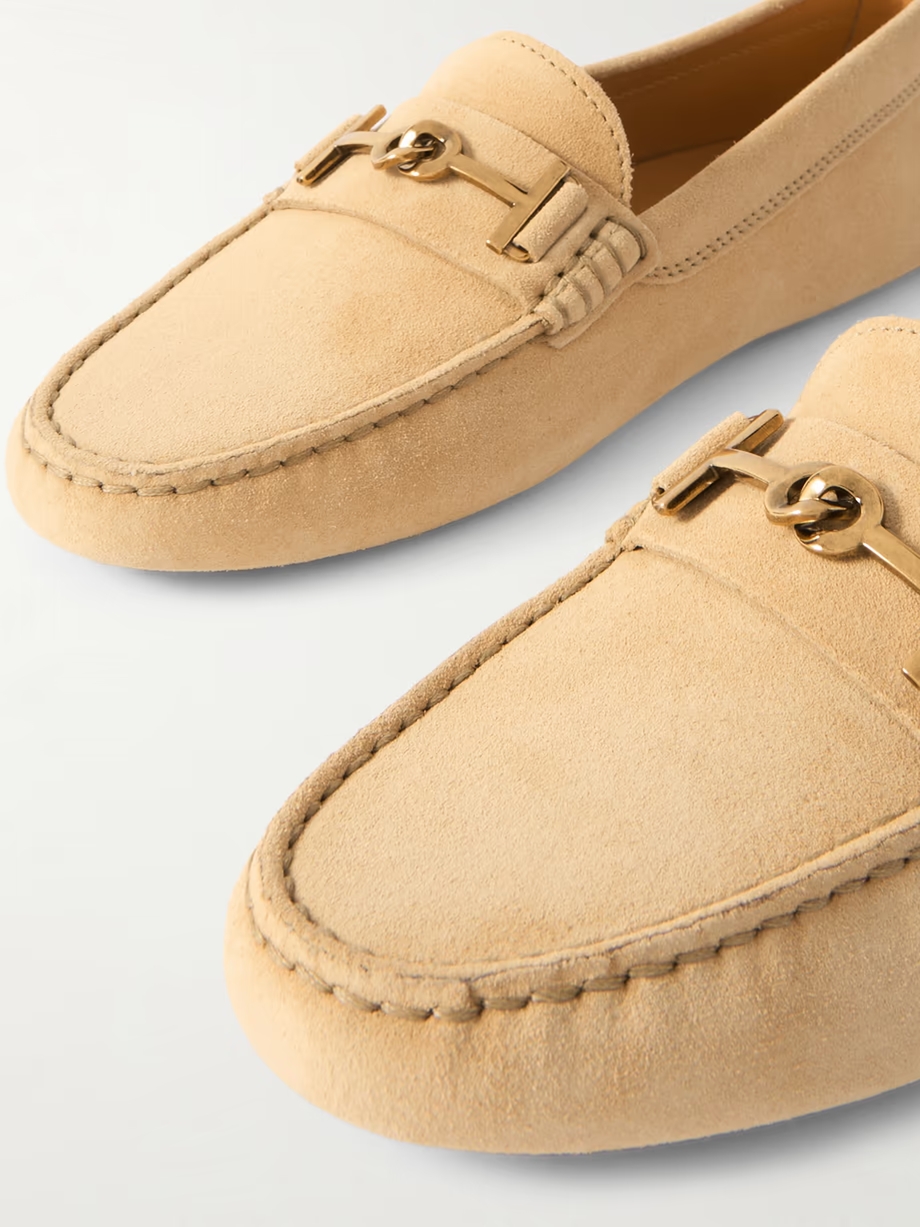 Gommino embellished suede loafers