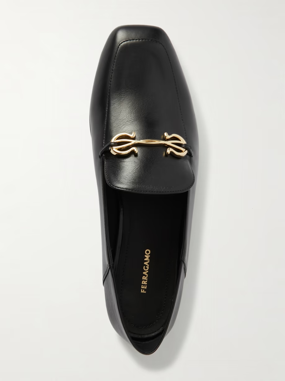 Louis collapsible-heel embellished leather loafers