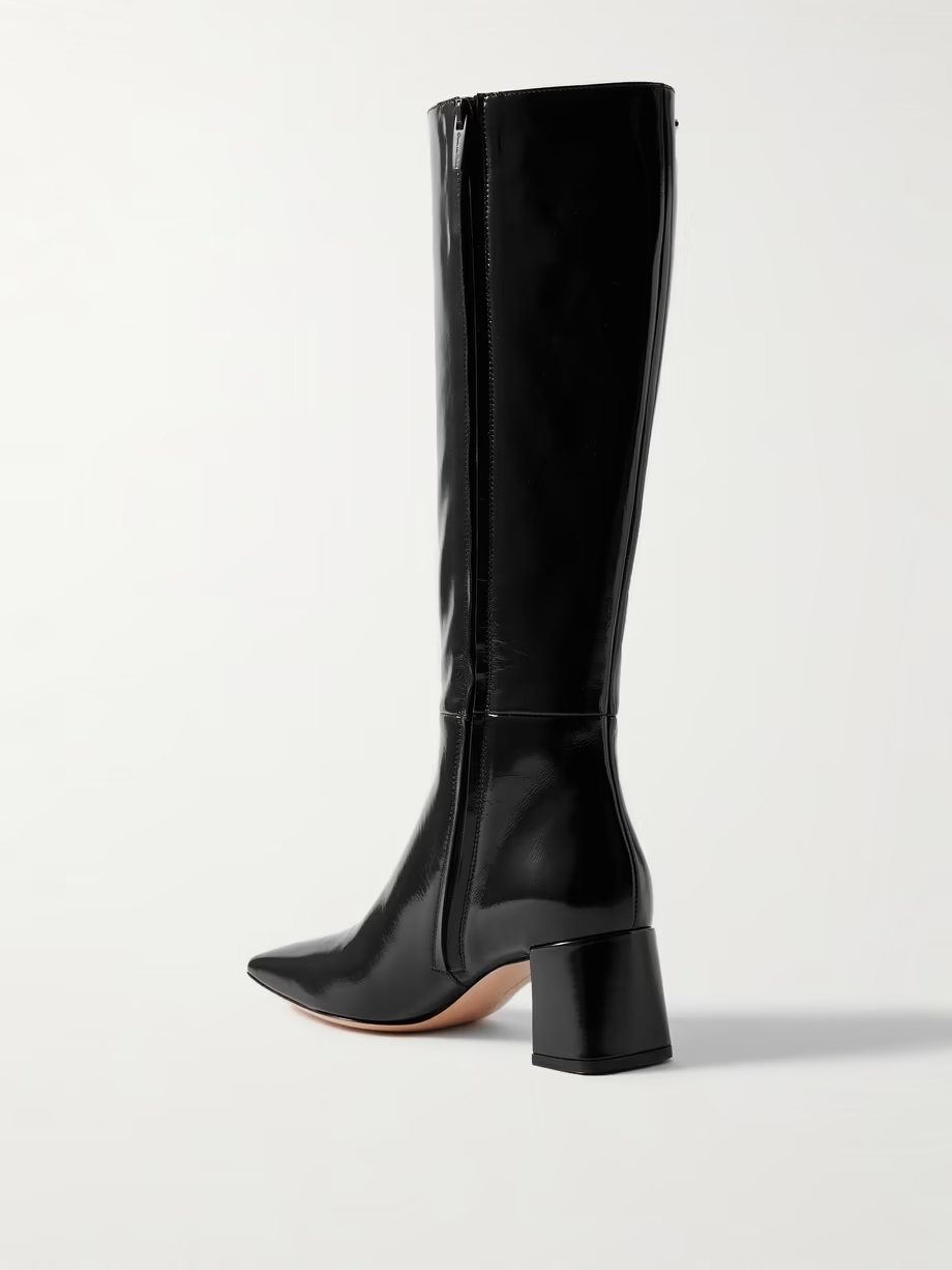 Nuit 55 patent-leather knee boots