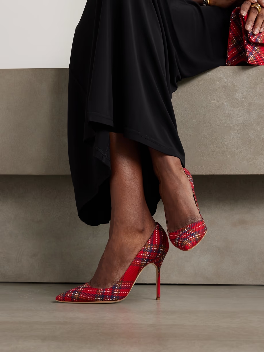 BB 105 checked wool pumps