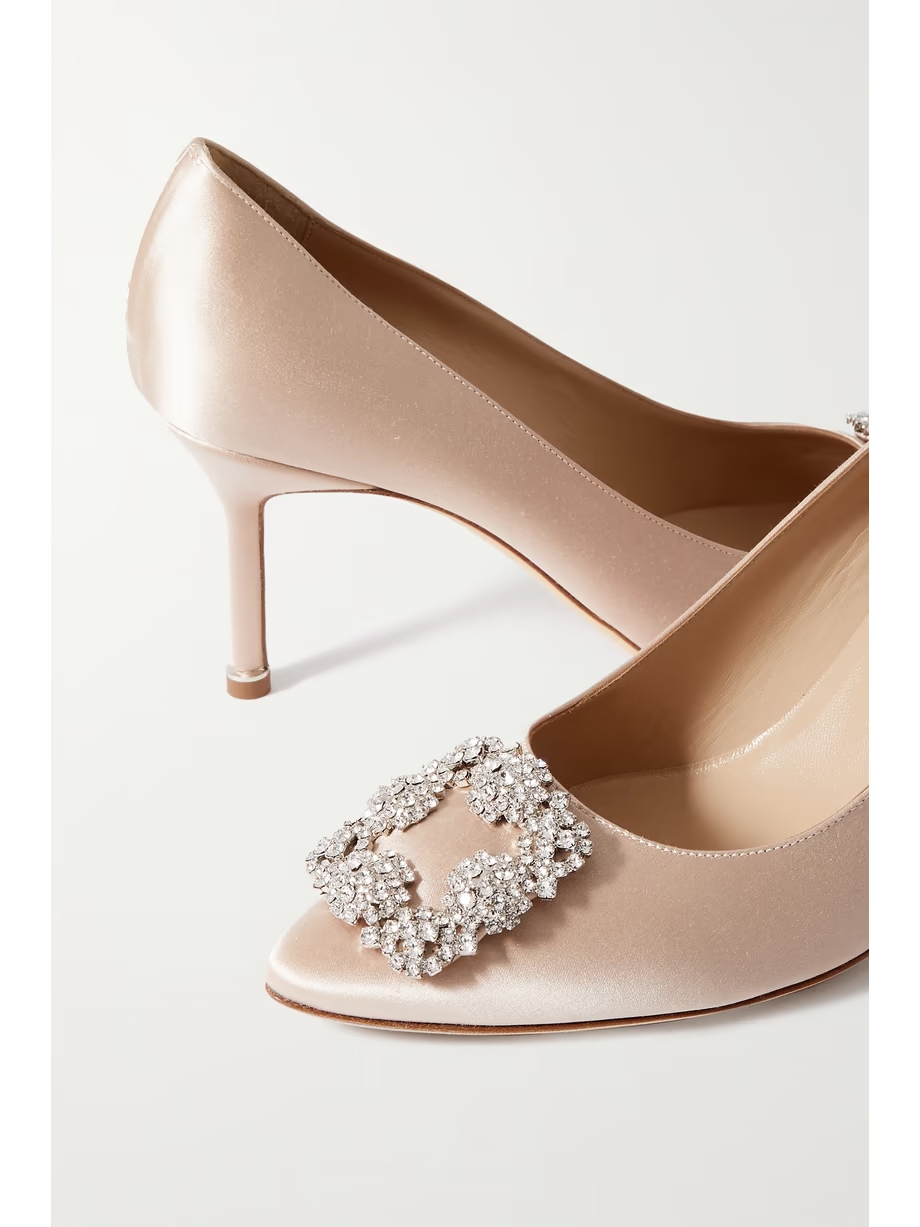 Hangisi 70 crystal-embellished satin pumps