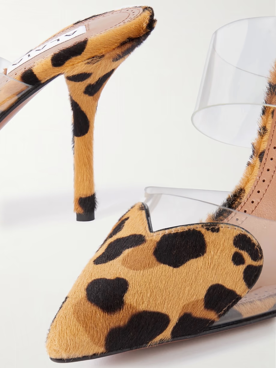 Coeur leopard-print calf hair and PU pumps