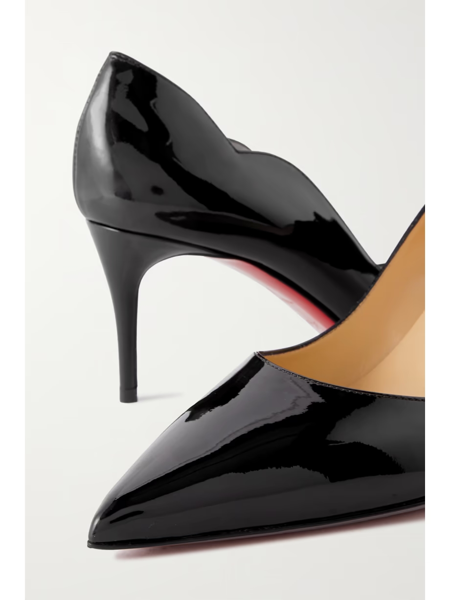 Hot Chick 70 scalloped patent-leather pumps