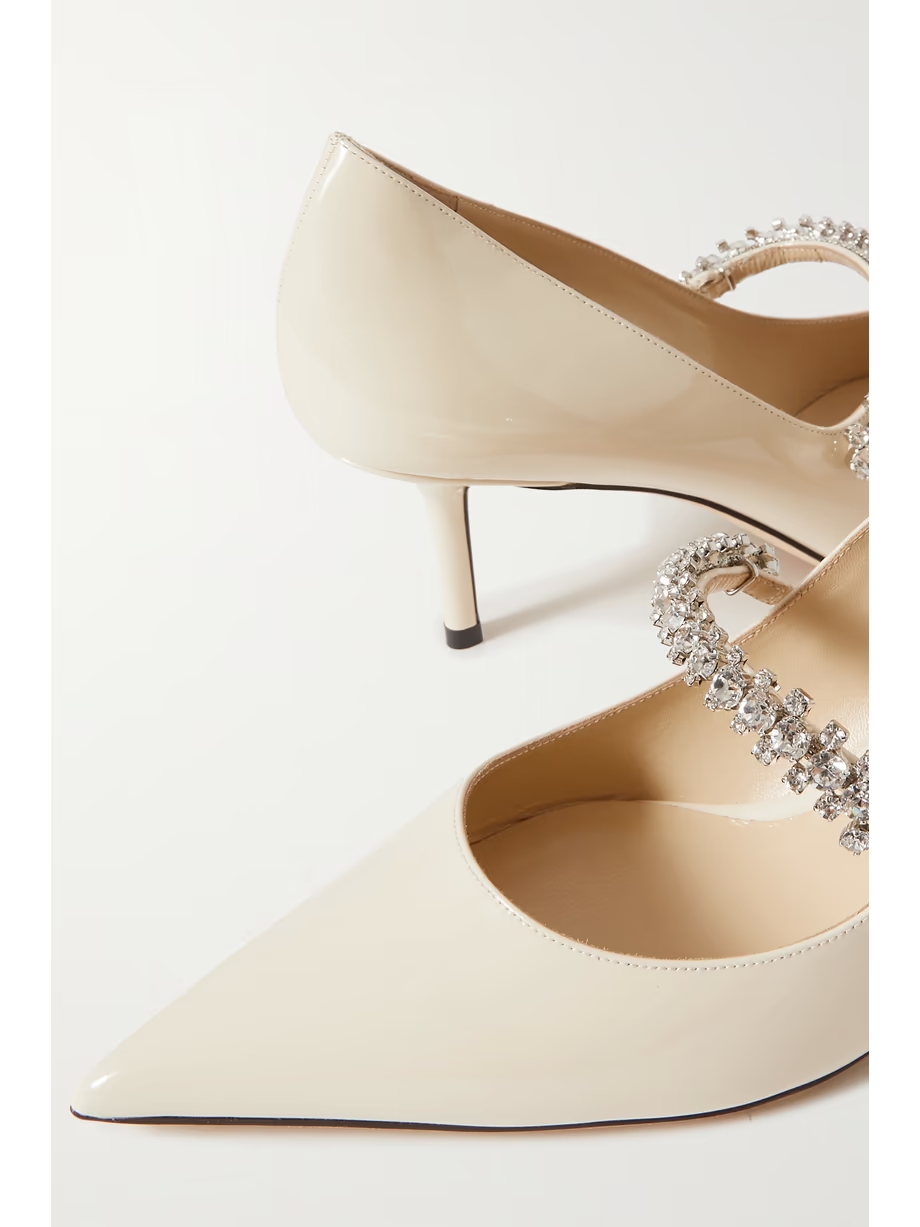 Bing 65mm crystal-embellished patent-leather pumps