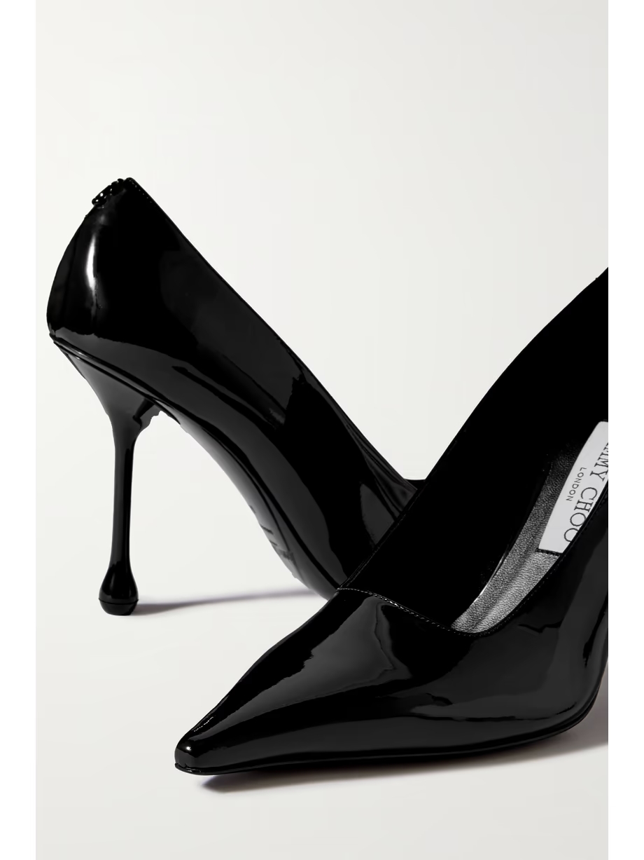 Ixia 95 patent-leather point-toe pumps