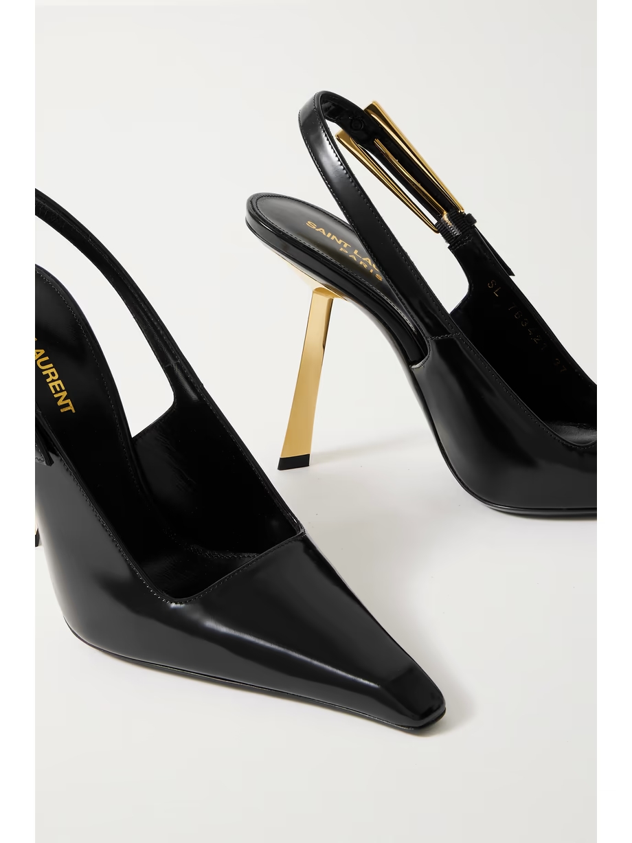 Lee patent-leather slingback pumps