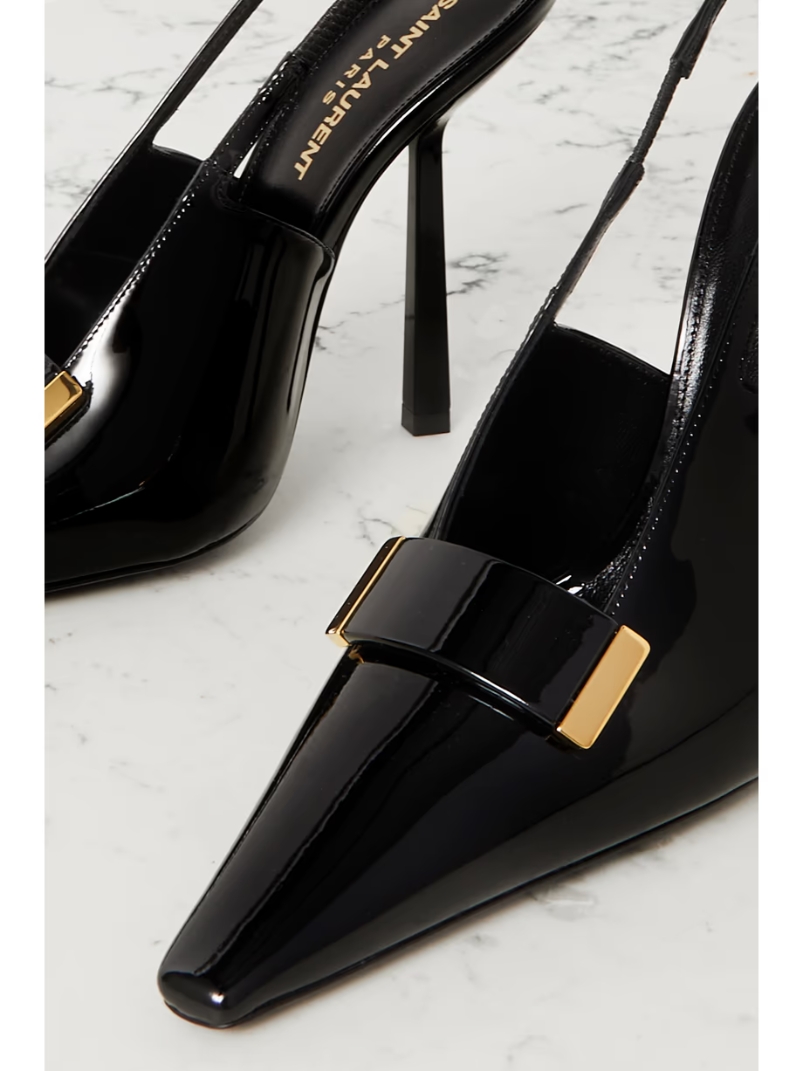 Madame patent-leather slingback pumps