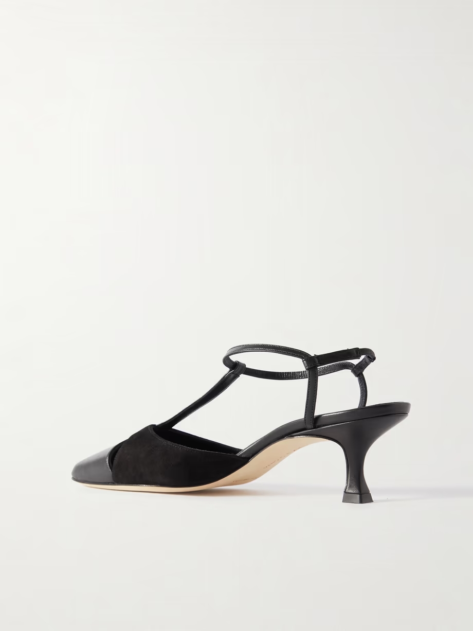 Turgimod 50 cutout leather and suede pumps