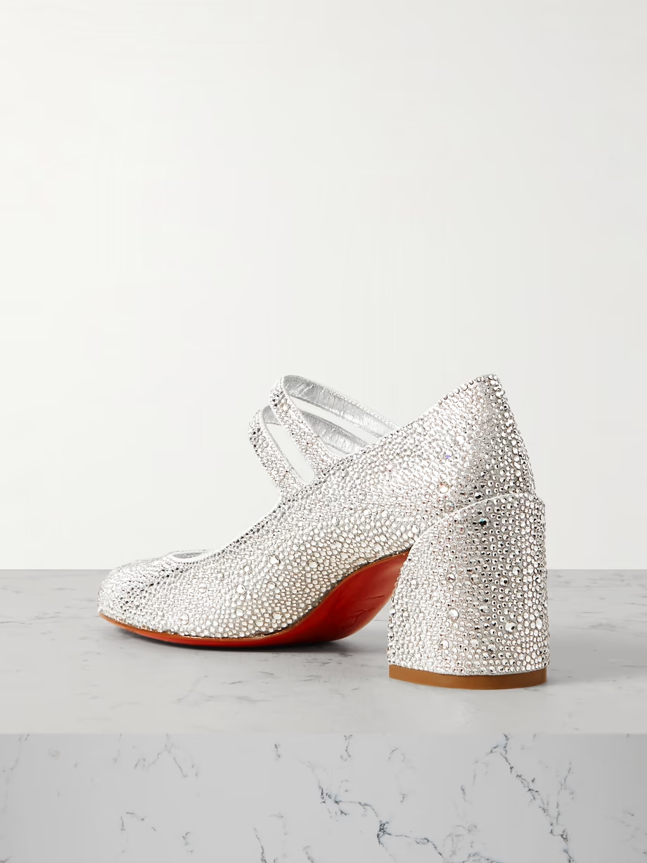 Miss Jane Strass 55 crystal-embellished suede pumps