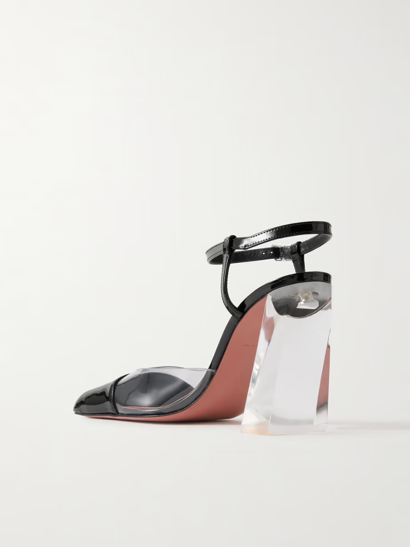 Charlotte 95 PVC and patent-leather slingback pumps