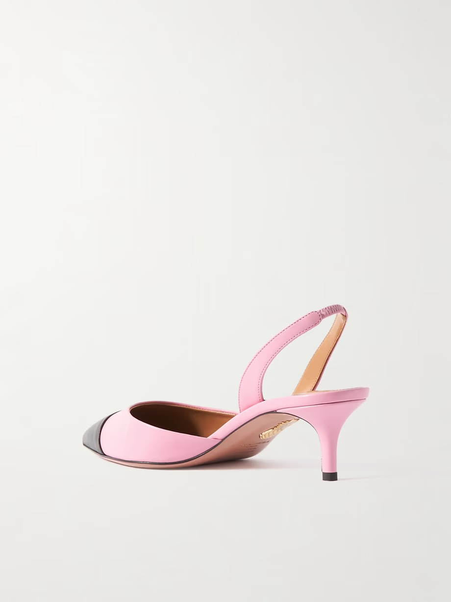 Milanese 50 leather slingback pumps