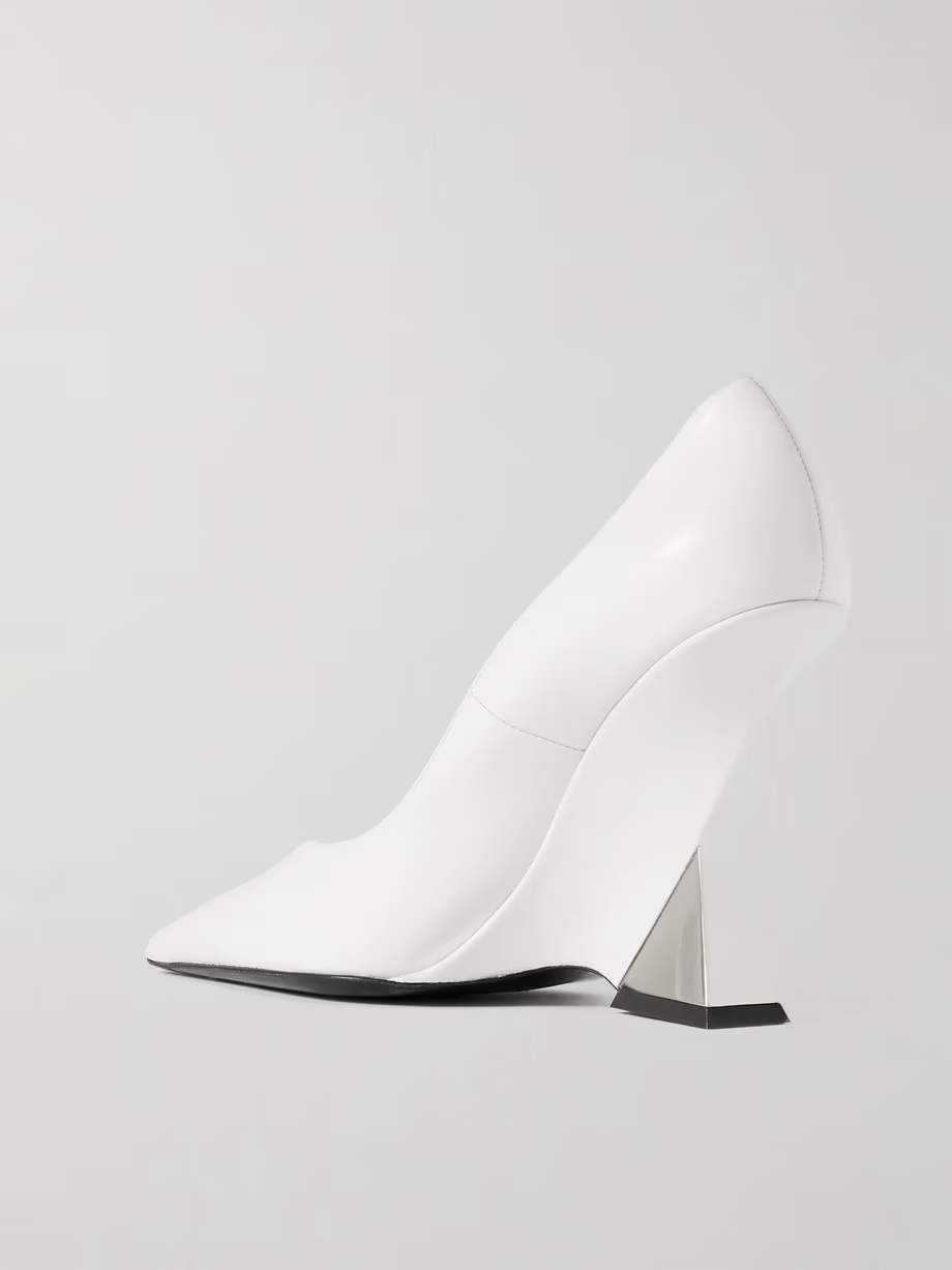 Cheope patent-leather and silver-tone pumps