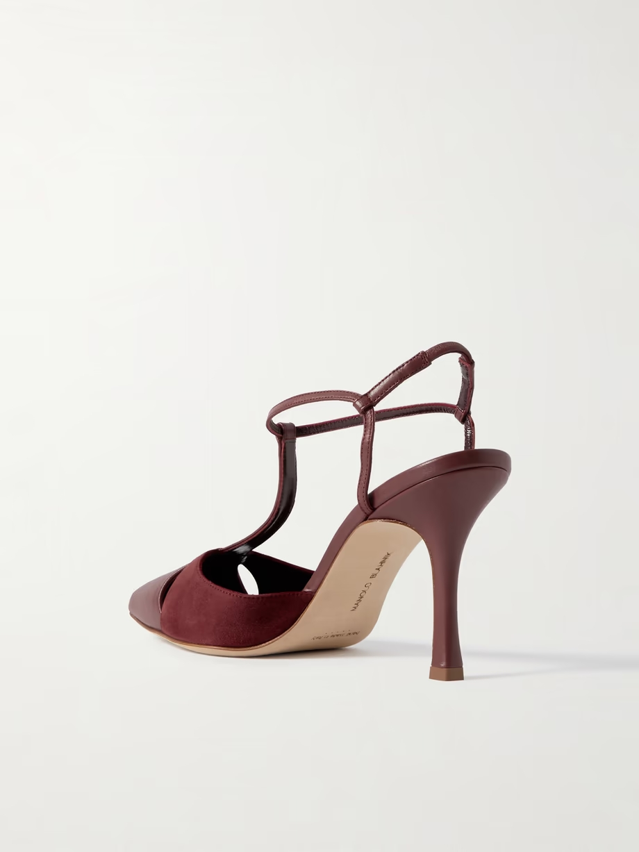 Turgimodhi 90 cutout leather and suede pumps