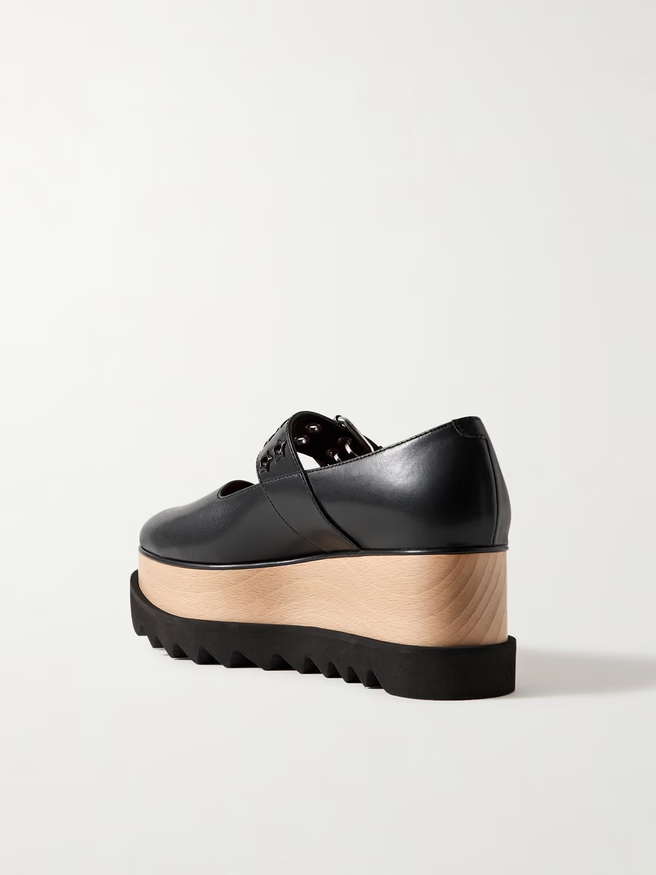 Elyse vegetarian glossed-leather platform Mary Janes