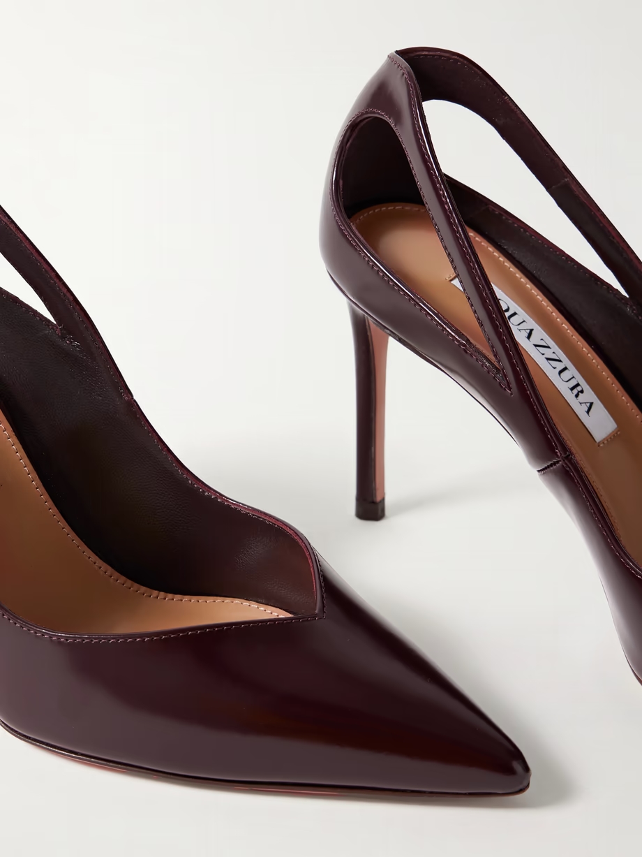 Sheeva 105 cutout glossed-leather pumps