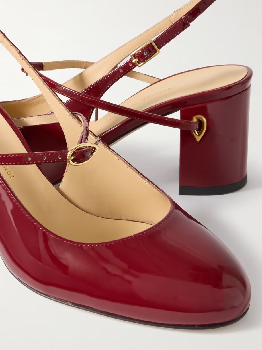 Mattia 65 patent-leather slingback pumps