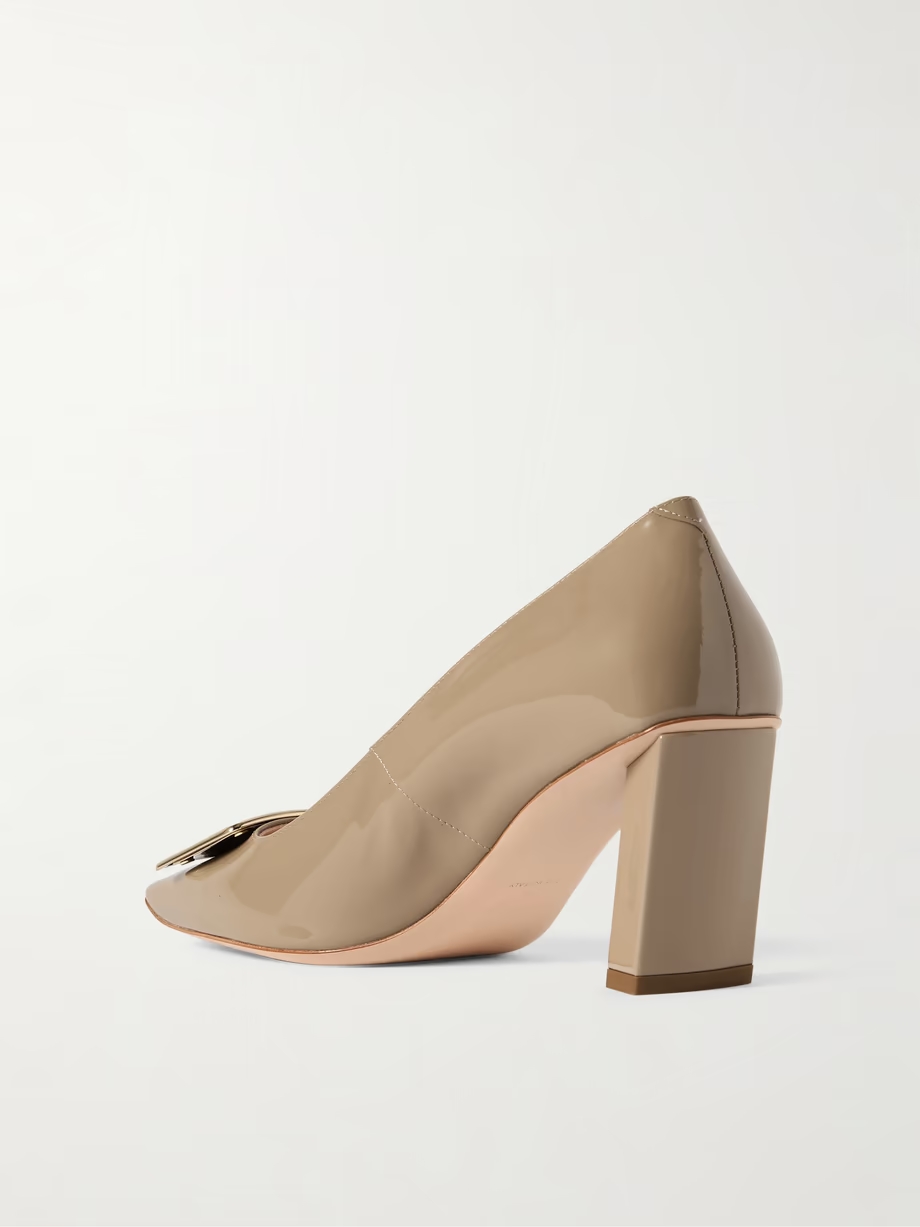 Belle Vivier buckled patent-leather pumps