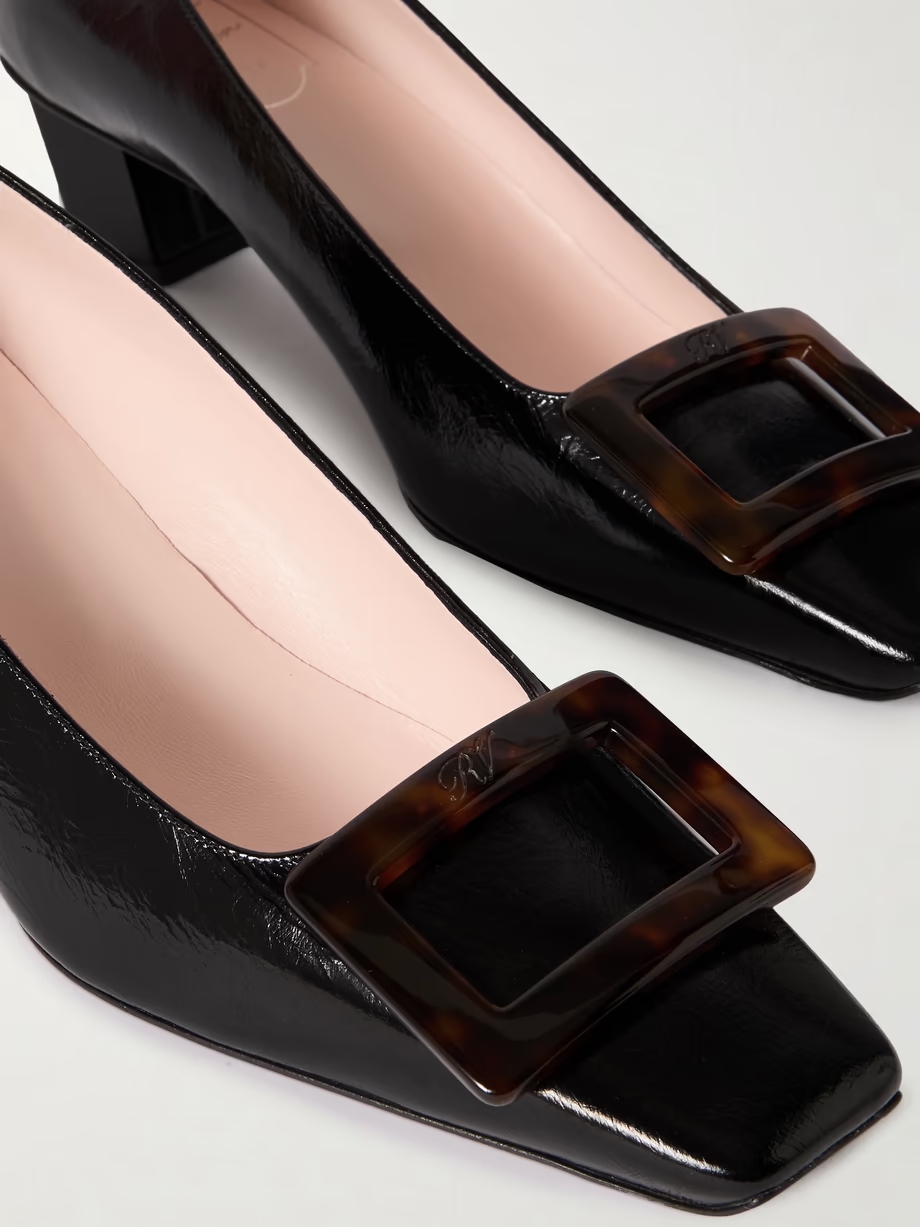 Decolleté Belle Vivier crinkled patent-leather pumps