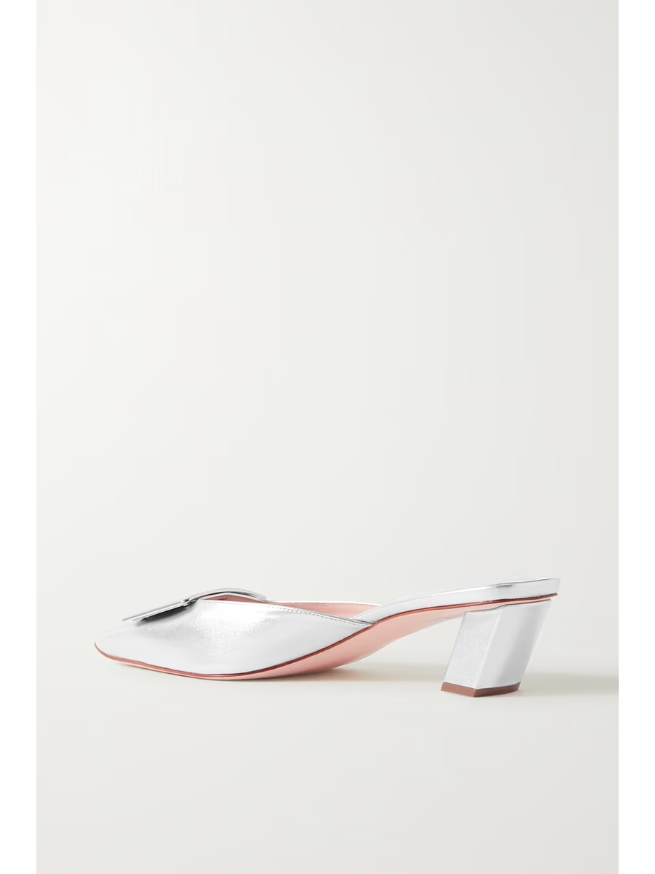 Belle Vivier metallic leather mules